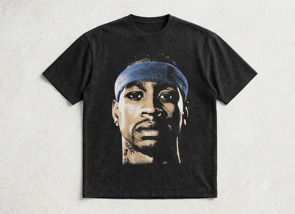 Allen Iverson Legend Vintage-Wash Graphic T-Shirt - Darkdxb