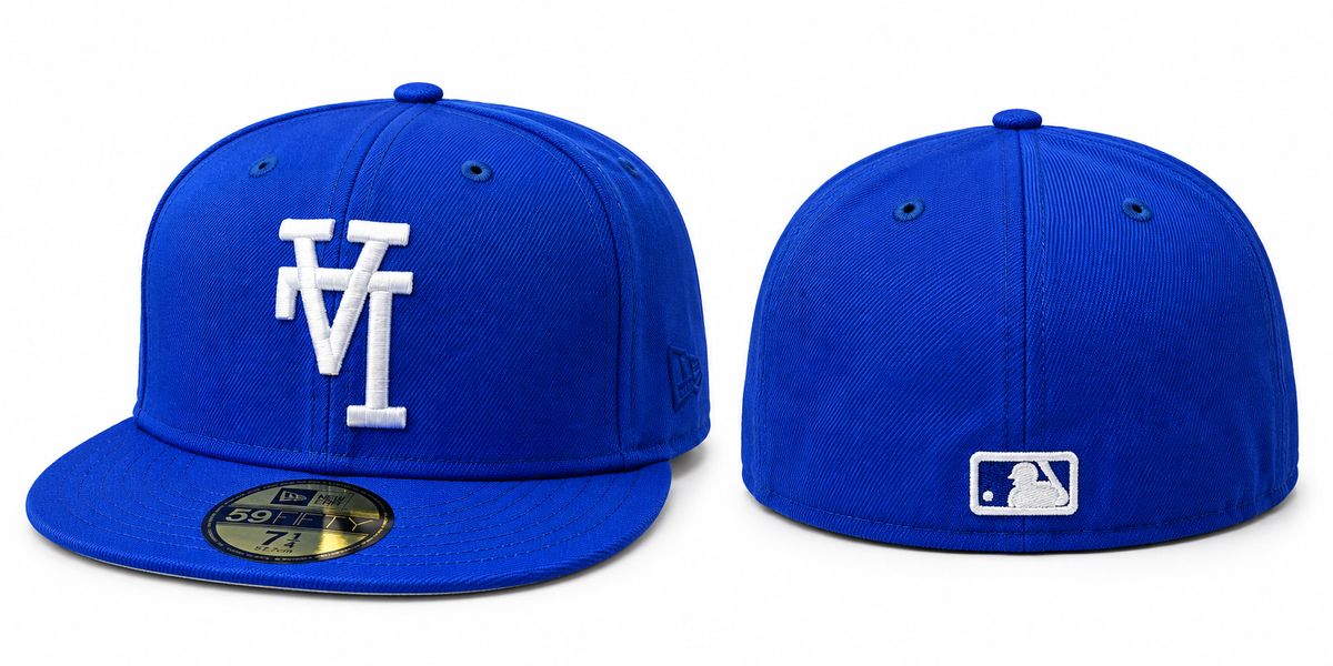 Royal Blue Embroidered Fitted Cap