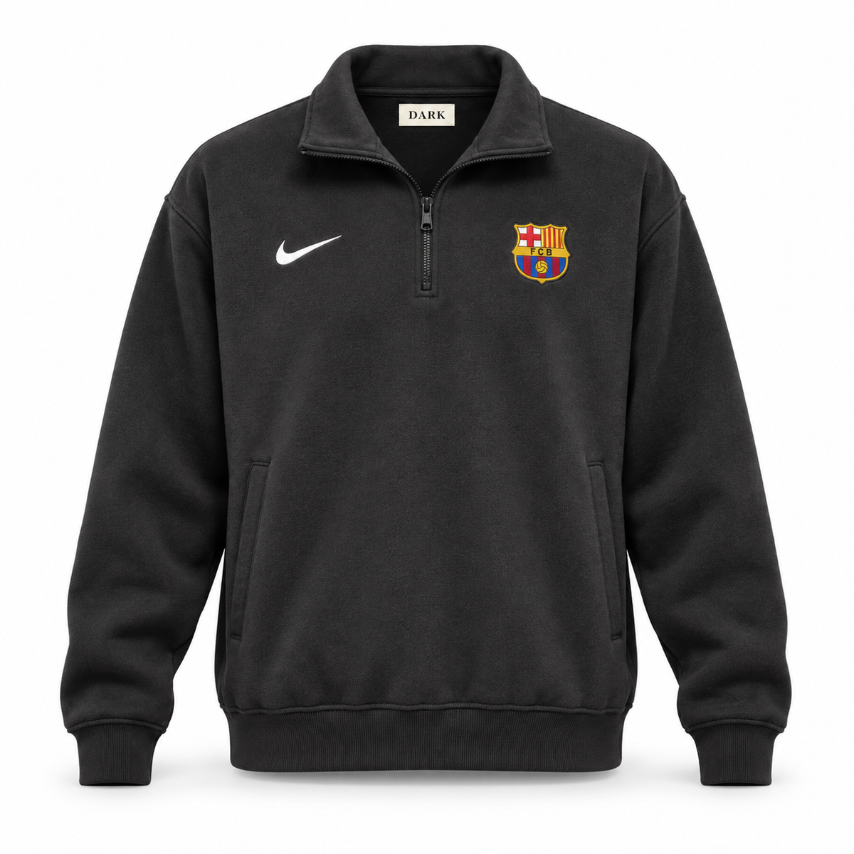 FC Barcelona Quarter-Zip Tracksuit Set – Black