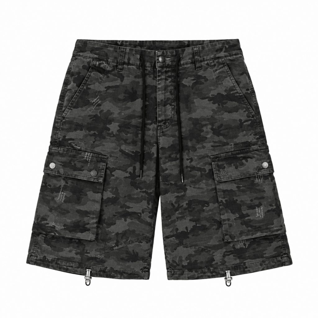 Shadow Camo Utility Cargo Shorts - Darkdxb