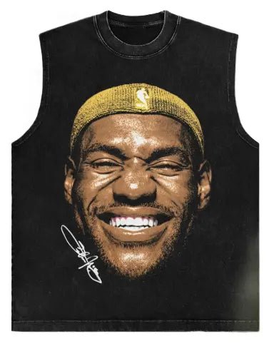 The King Smiles Graphic Muscle Tee — LeBron Edition - Darkdxb