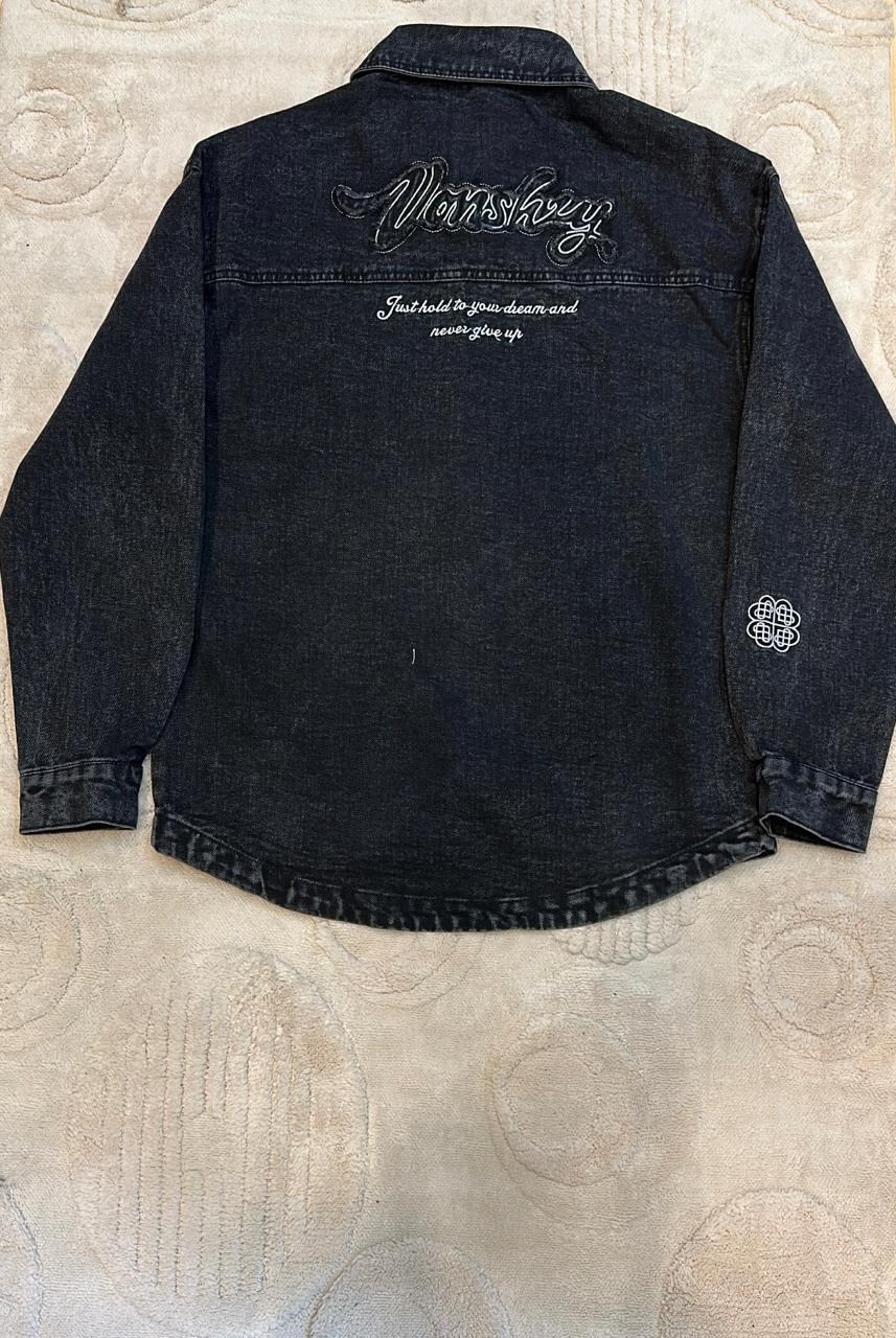 Dark Wash Charcoal Denim Shacket