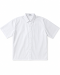 Dark White Short-Sleeve Button-Up Shirt