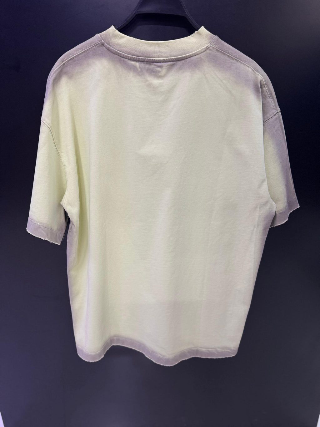 Men's Oversized Sage Green Dip-Dye T-Shirt with Embroidered Logo