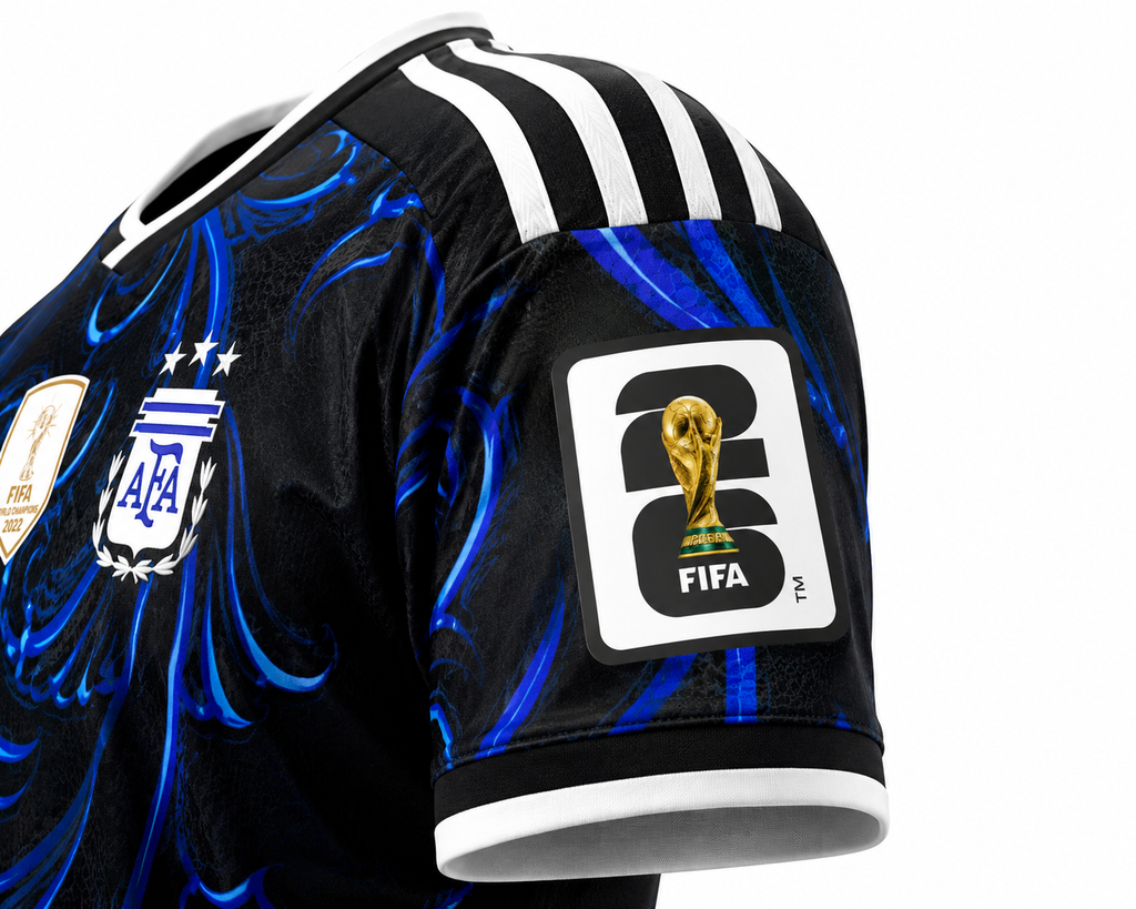 Argentina Black & Blue Special Edition Football Jersey – Shoulder Patch Detail