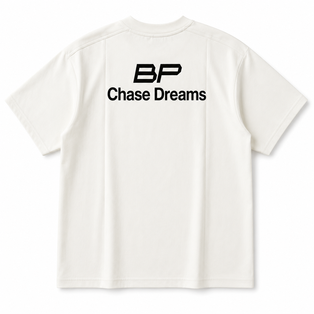 BP Chase Dreams Oversized White T-Shirt – Premium Minimal Streetwear Tee