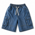 Men's Blue Denim Cargo Shorts – Relaxed Fit Utility Streetwear Shorts