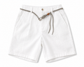 Premium White Linen Shorts with Braided Rope Belt