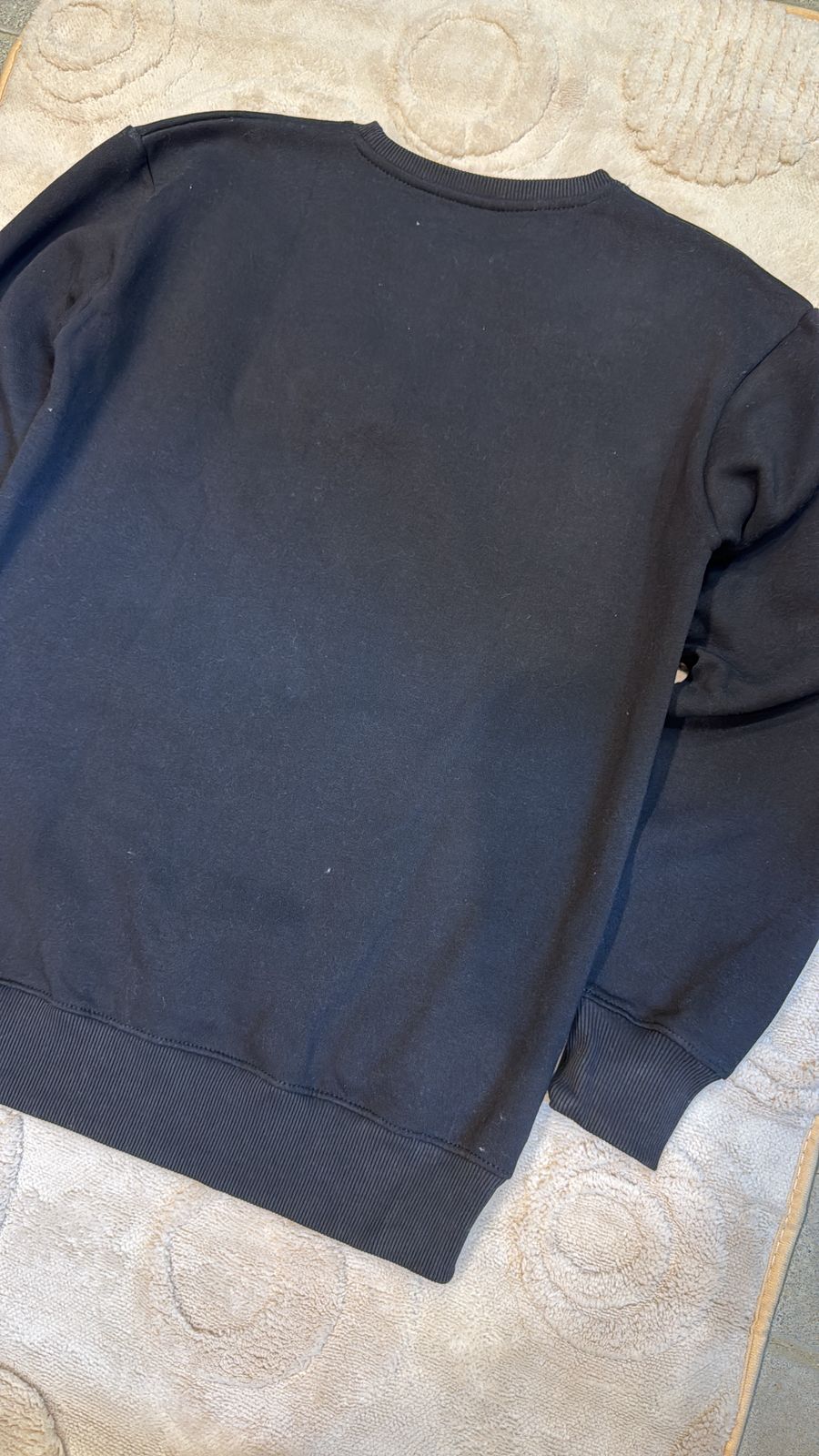 Pull&Bear Black Crewneck Sweatshirt - Embossed/Tonal Logo