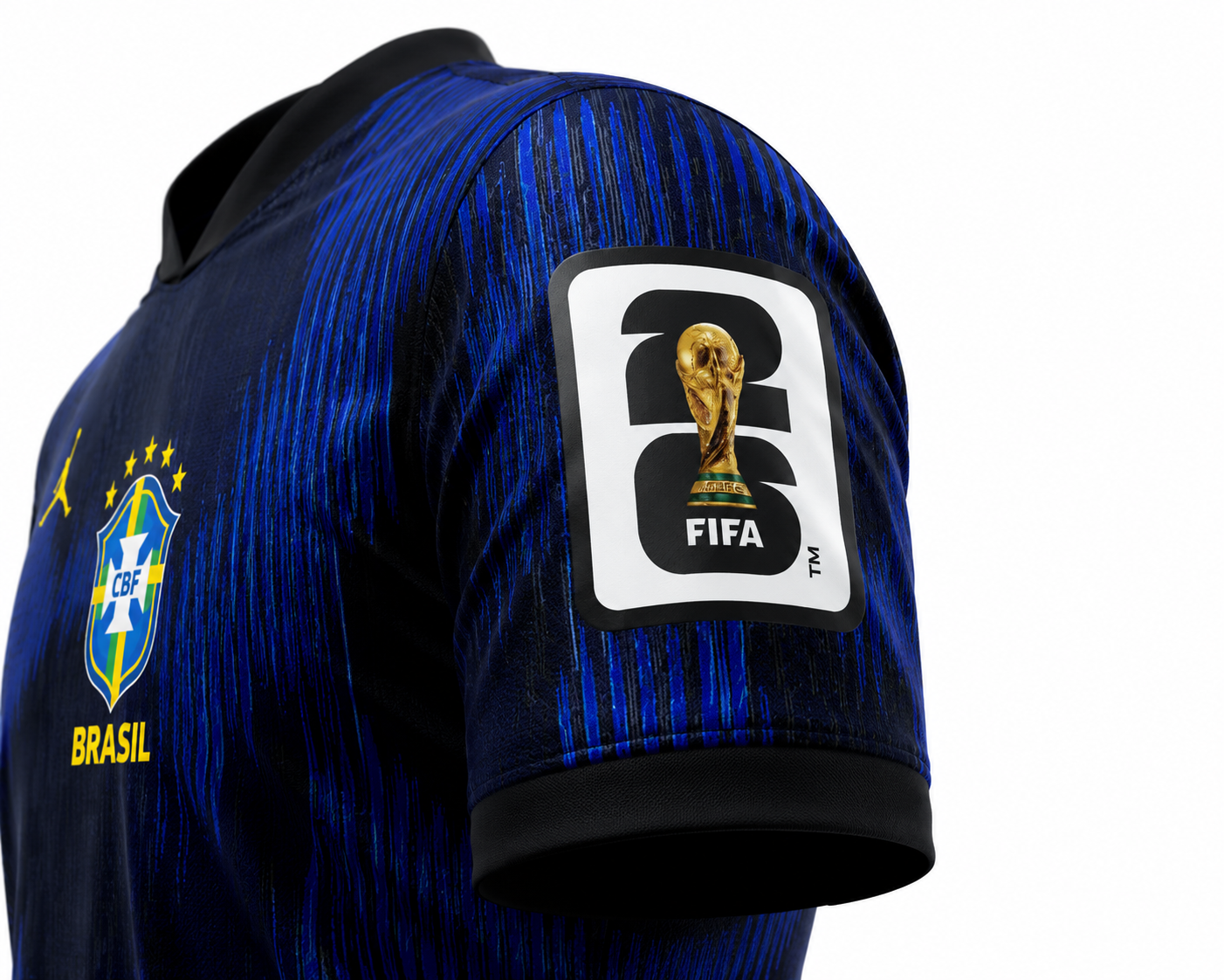 Brazil Away Football Jersey 2026 Edition – Blue & Black Performance Soccer Shirt
