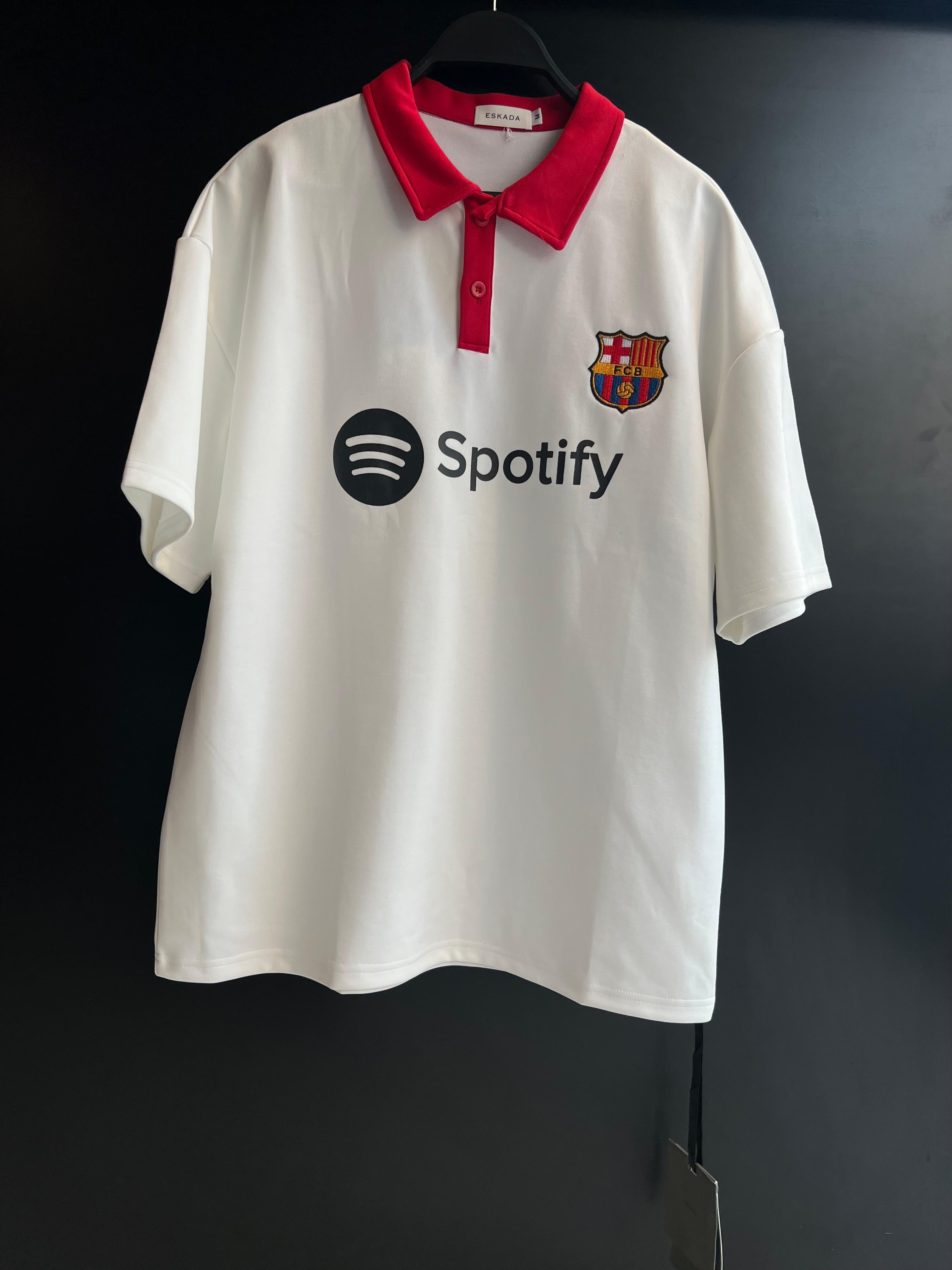 FC Barcelona x Spotify Polo Shirt - White & Red