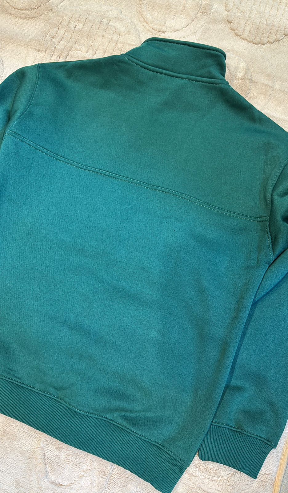 Russell Forest Green Quarter-Zip Pullover Sweatshirt