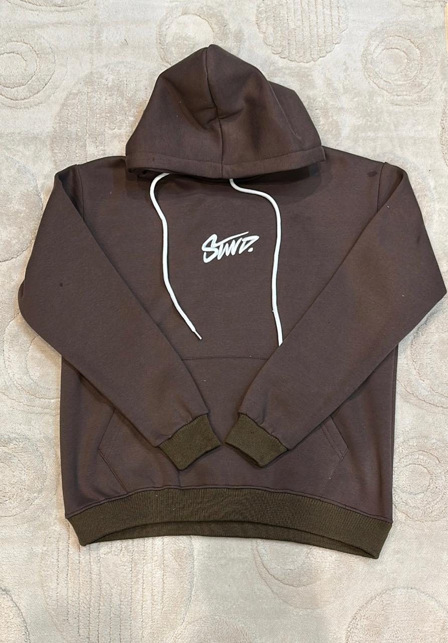 STWD Mocha Brown Pullover Hoodie DARK BROWN| Essential Streetwear Sweatshirt