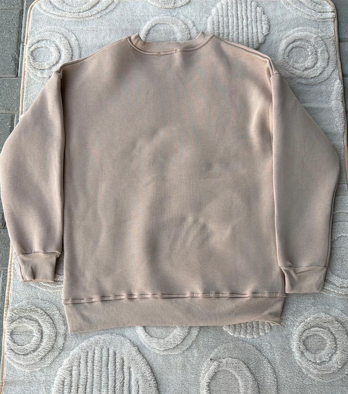 LAST PICK Tan/Beige Oversized Crewneck Sweatshirt | Essential Neutral Layer