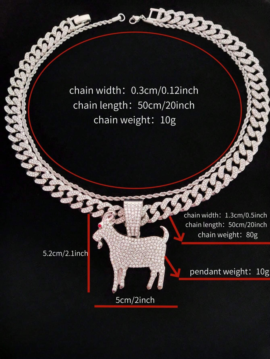 1pc Fashionable Creative Goat Shaped Pendant Necklace