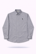 Dark Men’s Classic Light Grey Long Sleeve Button-Down Shirt – Smart Casual
