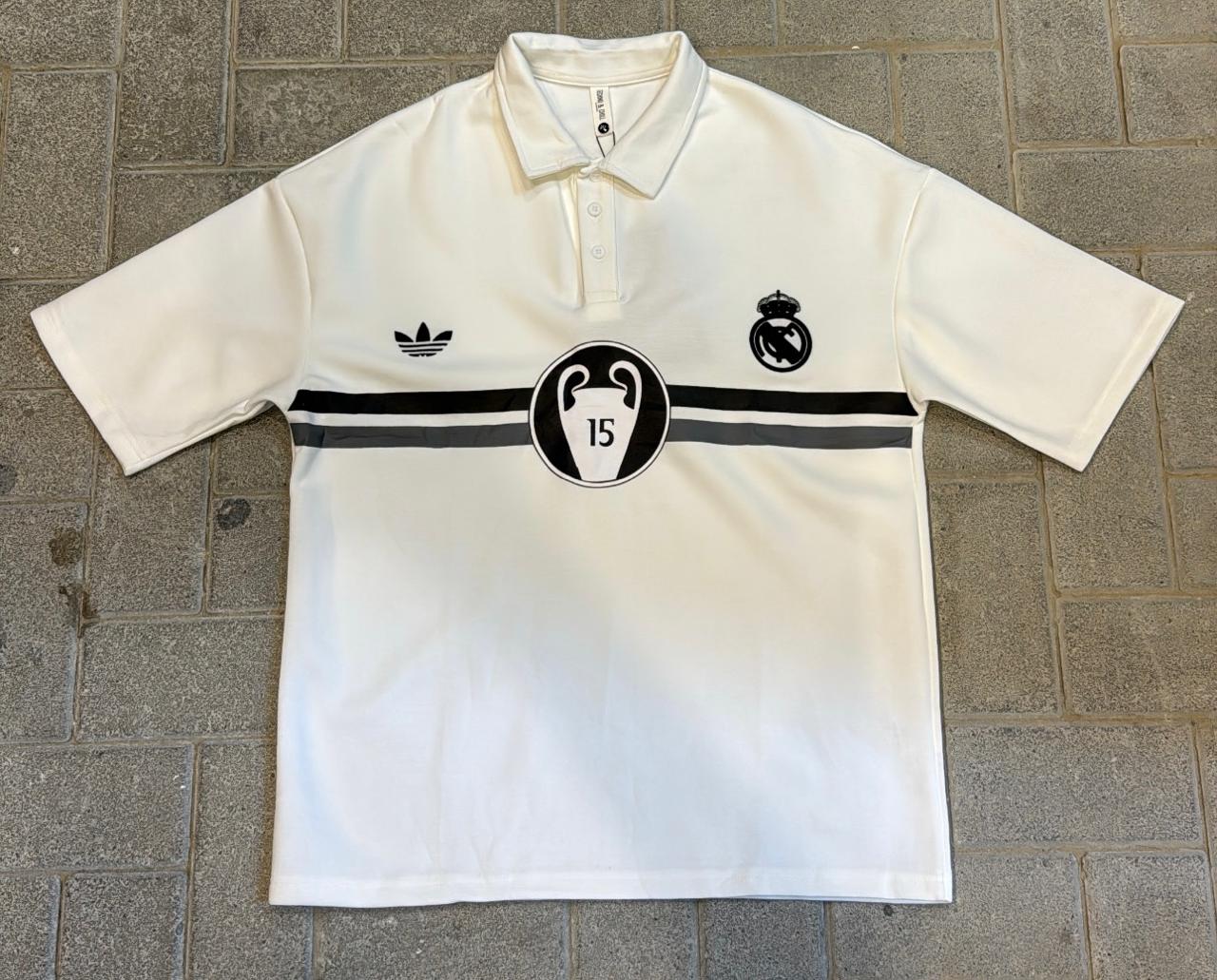 Real Madrid White Polo Shirt - UCL 15th Title Celebration Edition