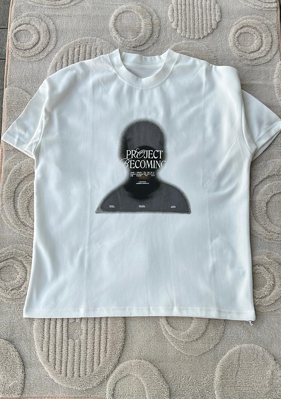 "PROJECT BECOMING" Graphic Oversized T-Shirt | Abstract Silhouette Tee