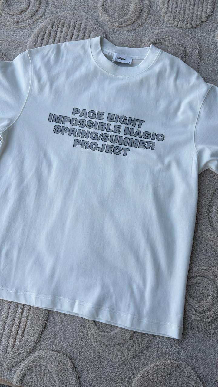 YI-ANE Black Cyber-Goth / Deconstructed Text Graphic T-Shirt