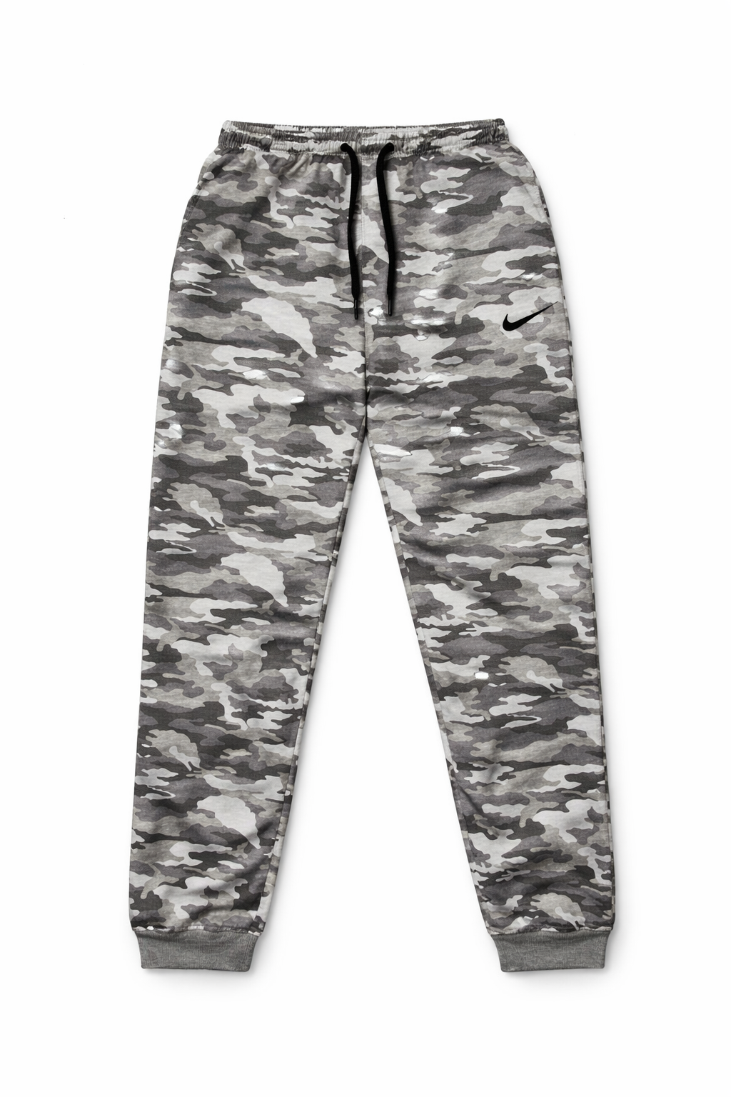 Dark Men’s Grey Camouflage Tracksuit Sweatpants – Slim Fit Streetwear Joggers