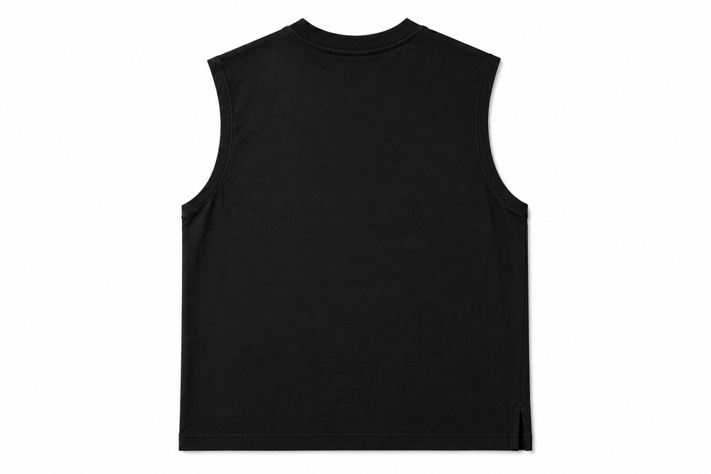 Black Balcaniega Graphic Sleeveless Muscle Tee