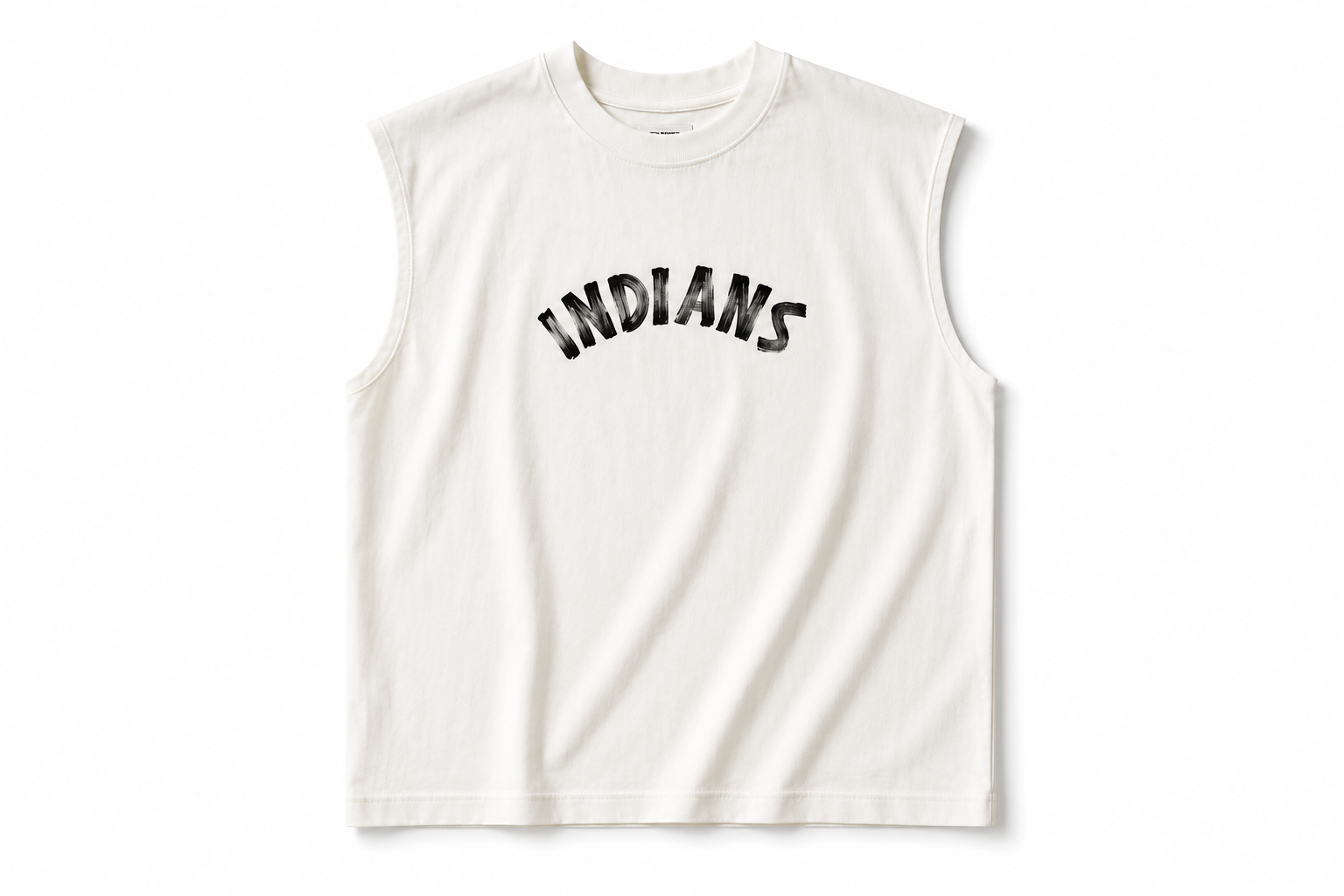 White Graphic Sleeveless Muscle Tee – Brushstroke Edition