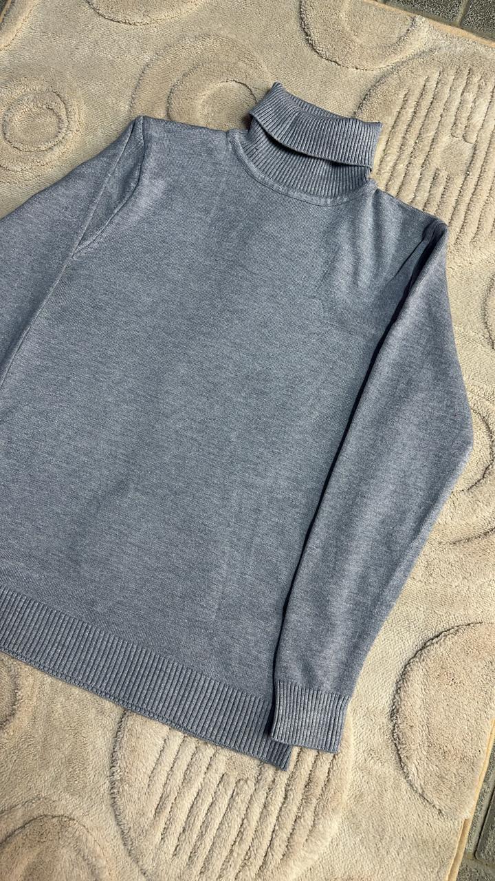 Light Grey Knit Turtleneck Sweater | Ribbed Roll Neck Jumper