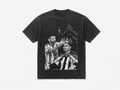 Vintage Black Oversized T-Shirt with Messi and Ronaldo "King" Graphic