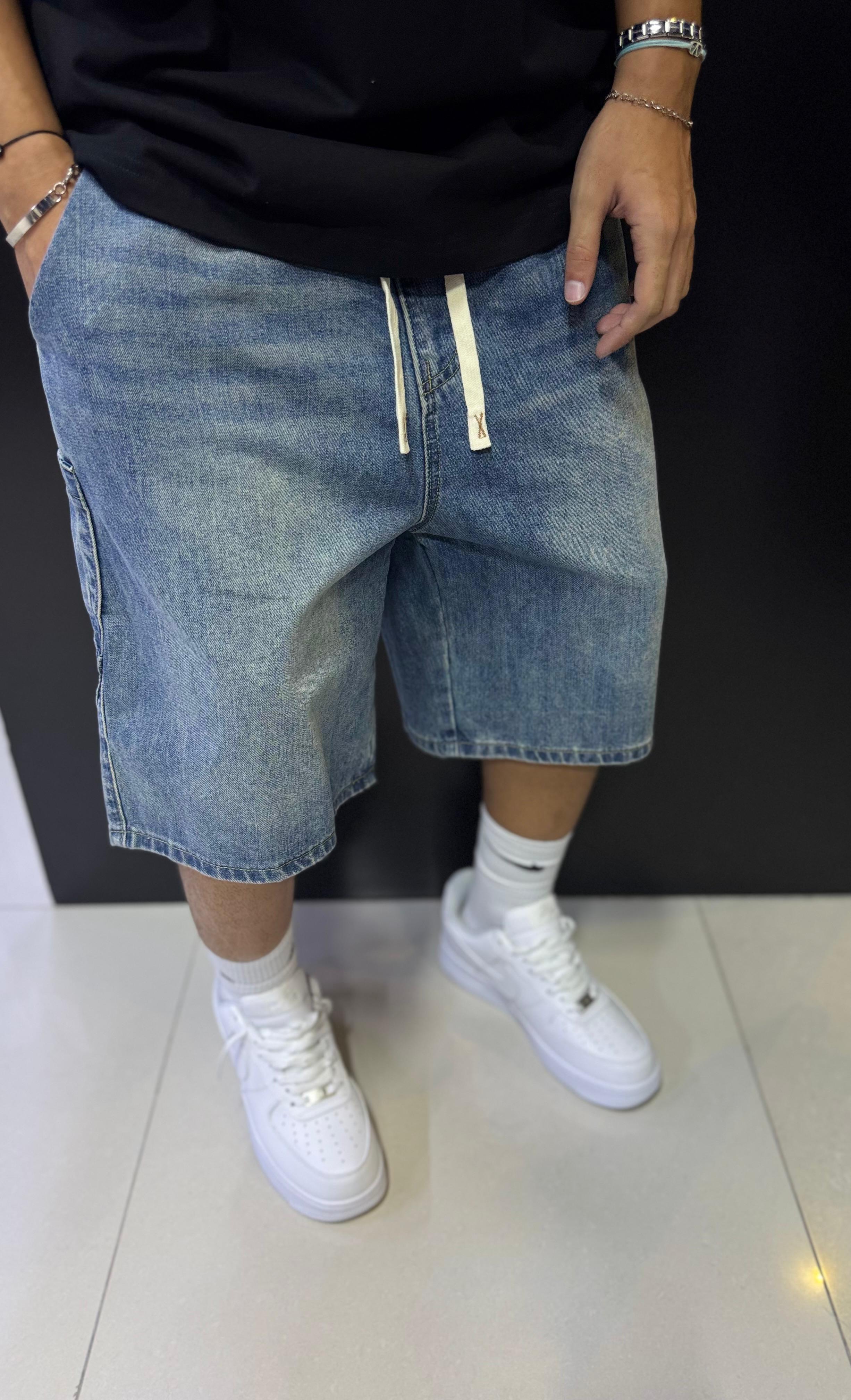 Men's Denim Drawstring Shorts