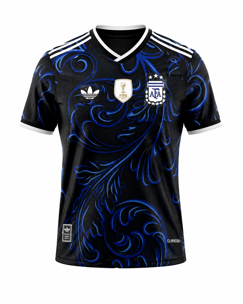 Argentina Black & Blue Special Edition Football Jersey – Shoulder Patch Detail