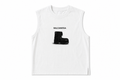 White Balcaniega Graphic Sleeveless Muscle Tee