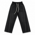 Urban Washed Black Wide-Leg Drawstring Jeans