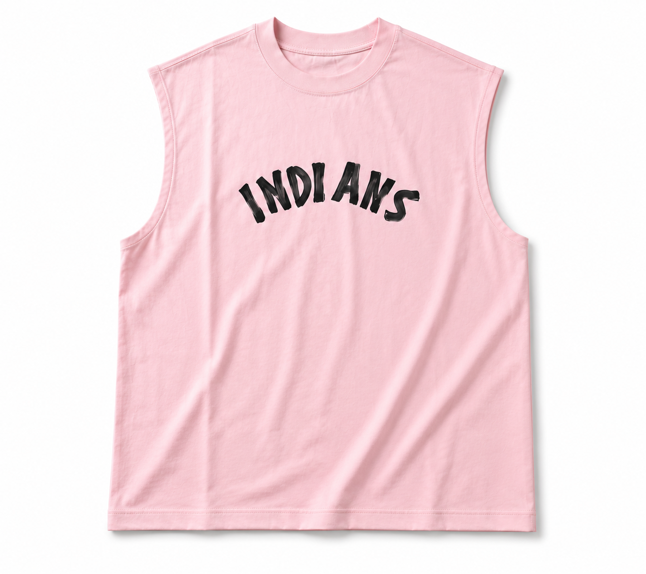 Pink Graphic Sleeveless Muscle Tee – Brushstroke Edition