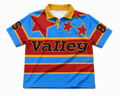 VALLEY Men’s Graphic Polo Shirt (Back View) – Bold Star & Stripe Design