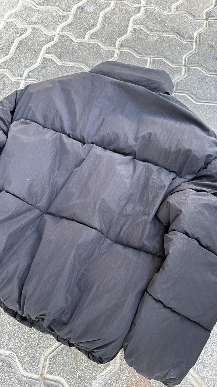 Classic Black Puffer Jacket | High Neck Insulated Puffy Coat | Cropped Streetwear Bubble Coat