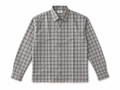 Dark Men's Classic Plaid Long Sleeve Shirt – Grey Checkered Casual Button-Up
