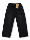 Black Drawstring Denim Pants