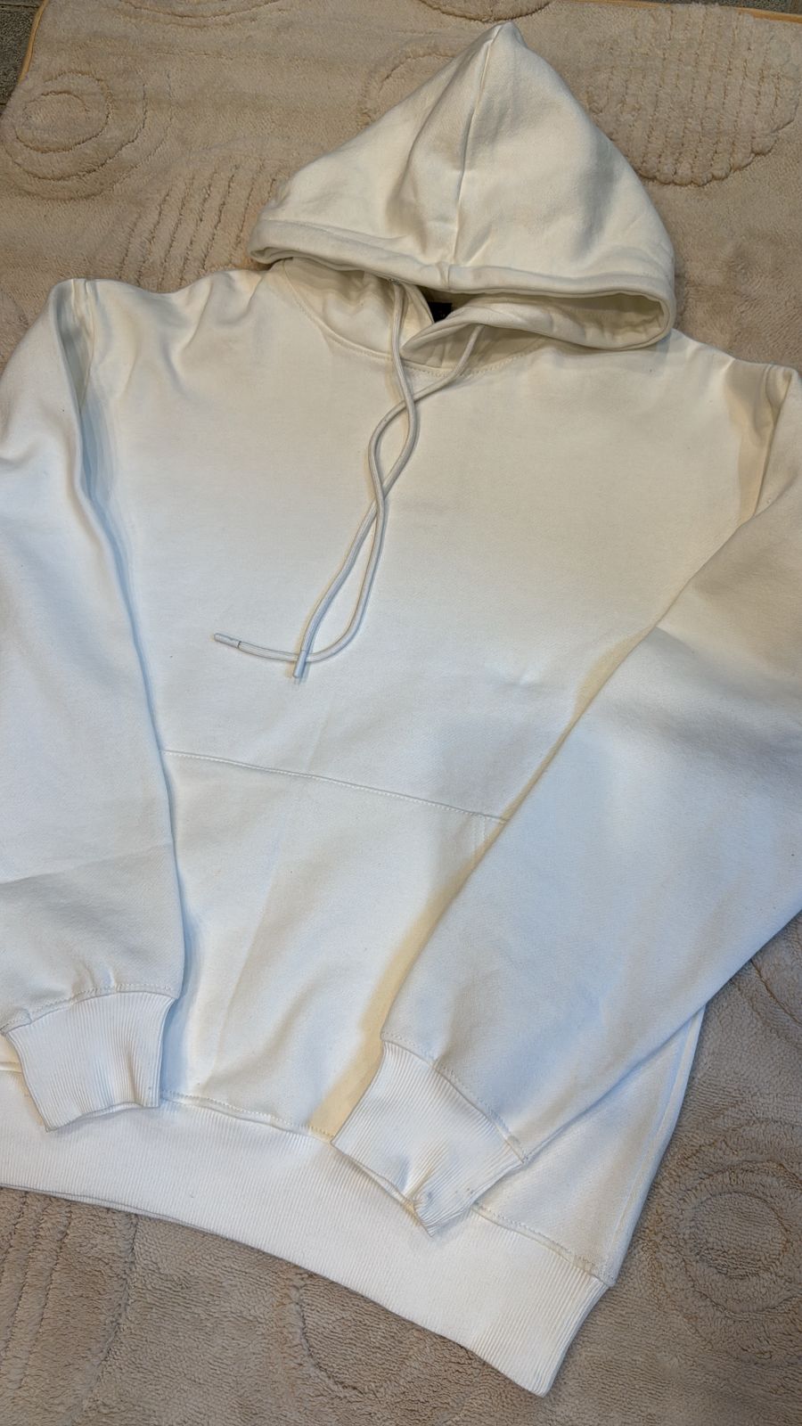 Essential White Pullover Hoodie - Cozy Fleece Sweatshirt