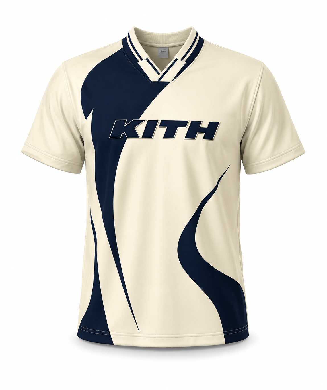 KITH Vintage Cream & Navy V-Neck Streetwear Jersey