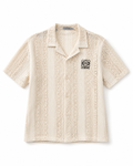 Loewe Cream Crochet Knit Button-Up Shirt