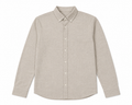 Essentials Beige Textured Long Sleeve Button-Up Shirt