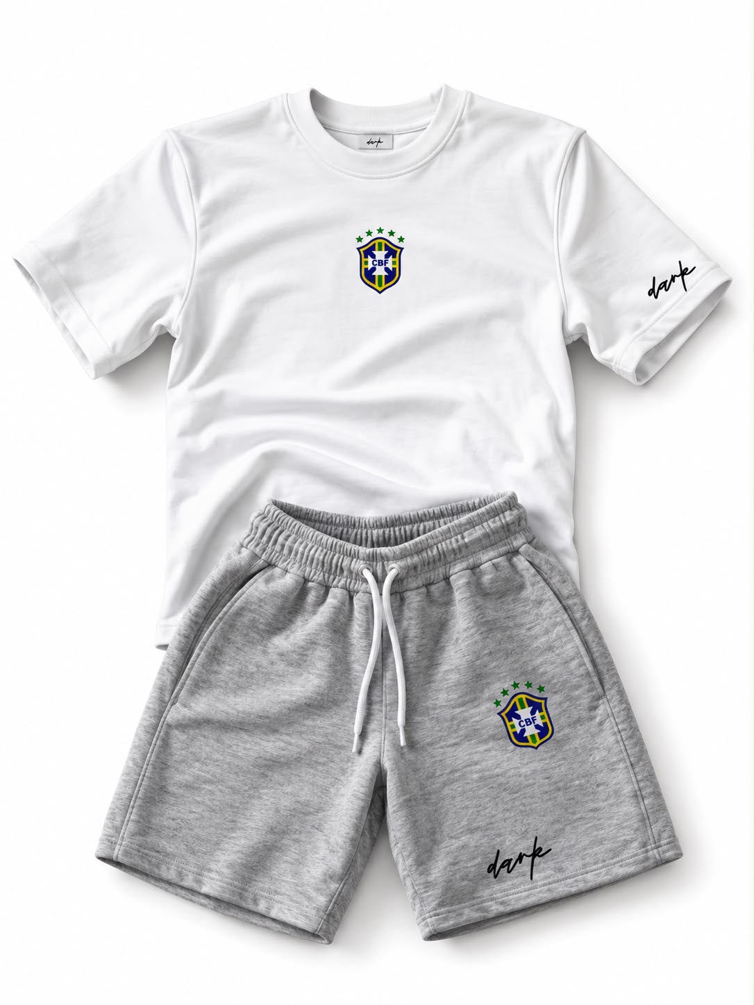 Brazil Graphic T-Shirt & Grey Shorts Set