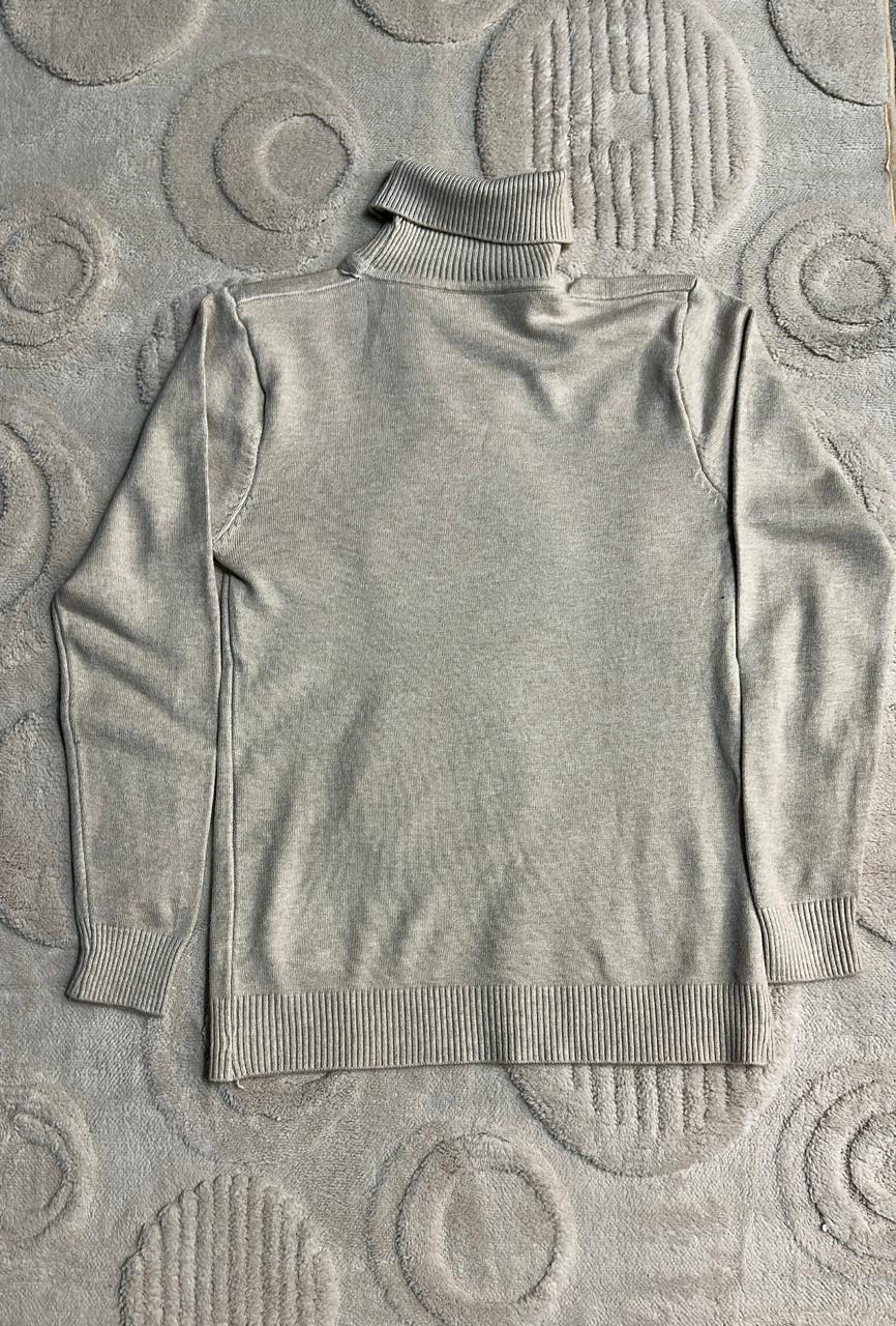 Neutral Beige Knit Turtleneck Sweater | Tan Roll Neck Jumper