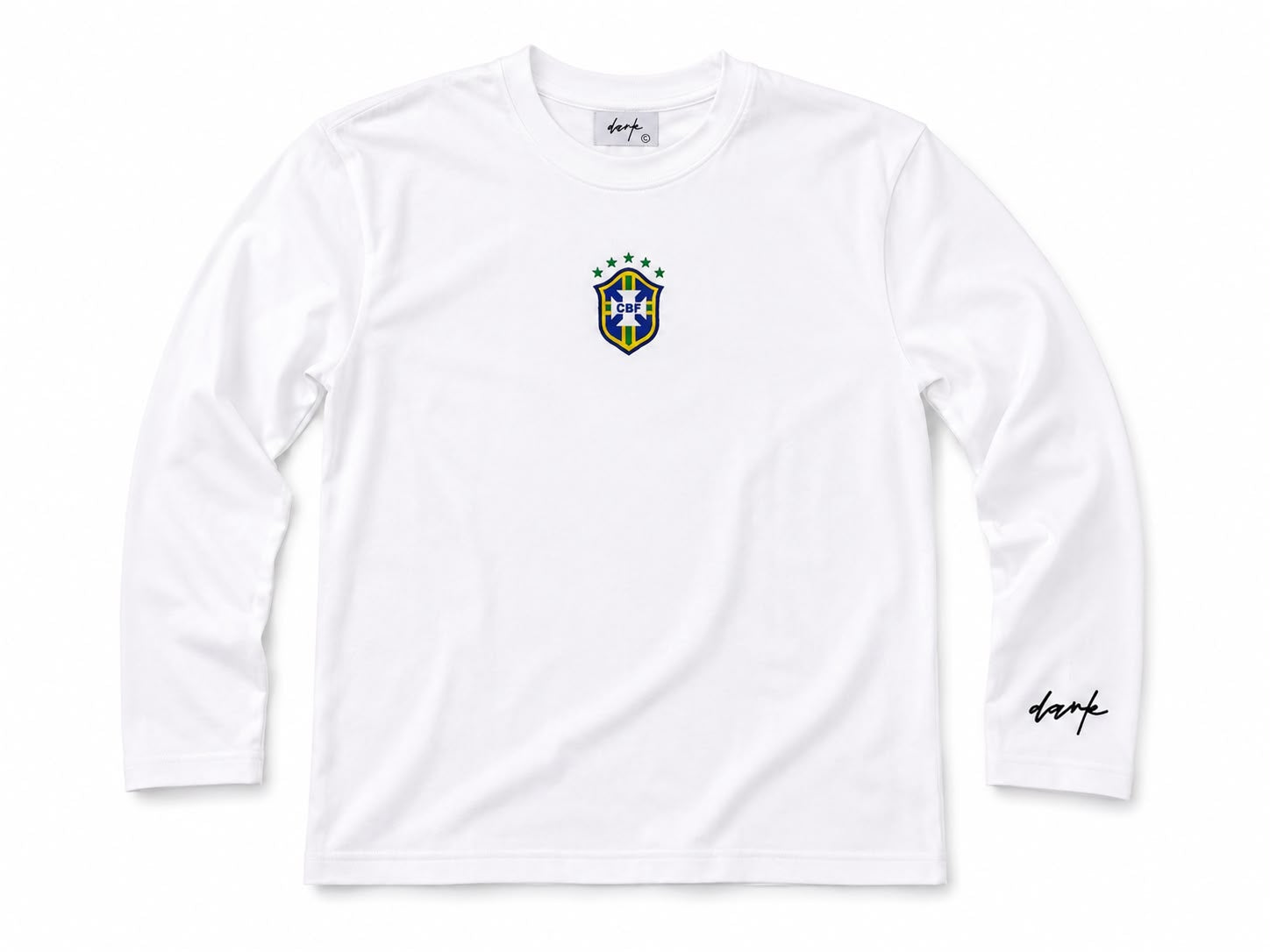 White Brazil Long-Sleeve T-Shirt & Grey Pants Set