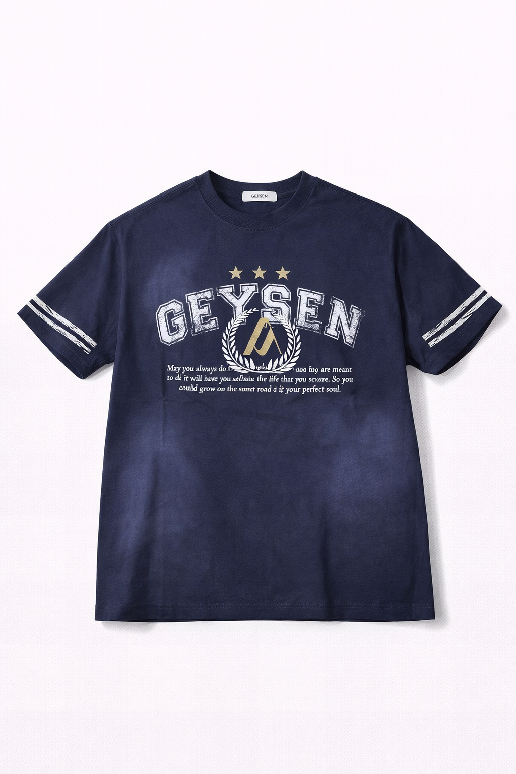 Navy “GEYSEN” Vintage College Graphic T-Shirt