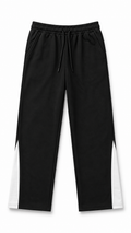 Flared Black Track Pants with White Side Panels