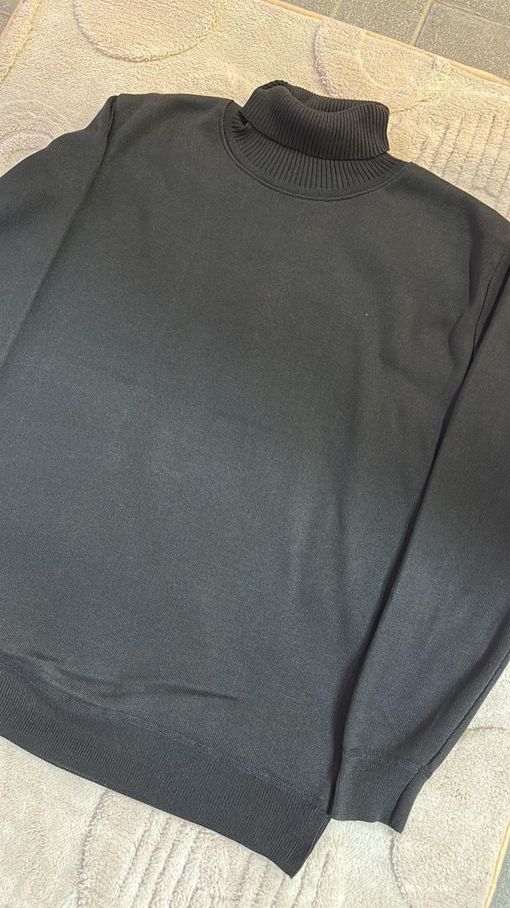 Classic Black Turtleneck Sweater | Essential Ribbed Roll Neck Jumper