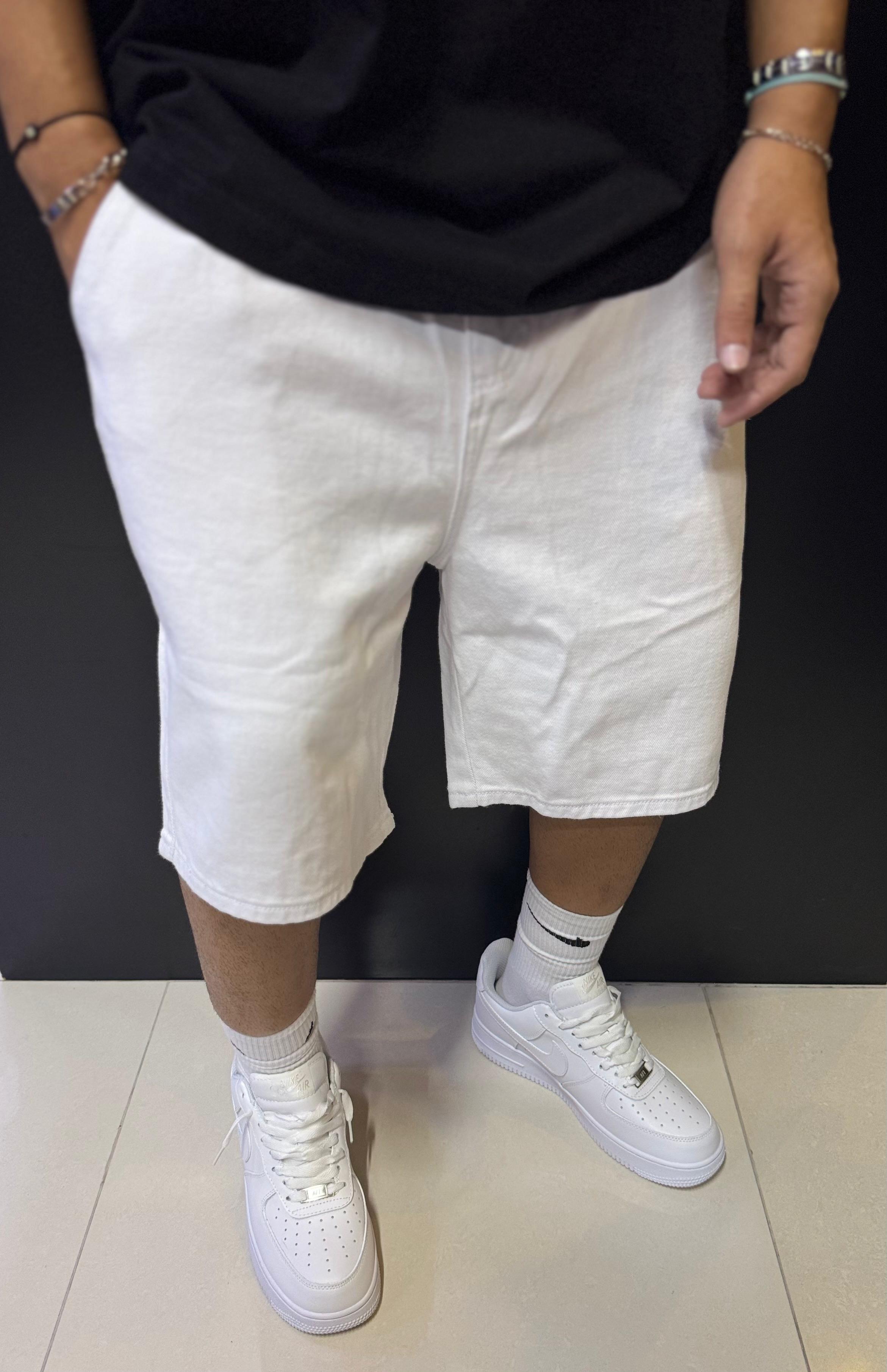 Men's White Denim Shorts