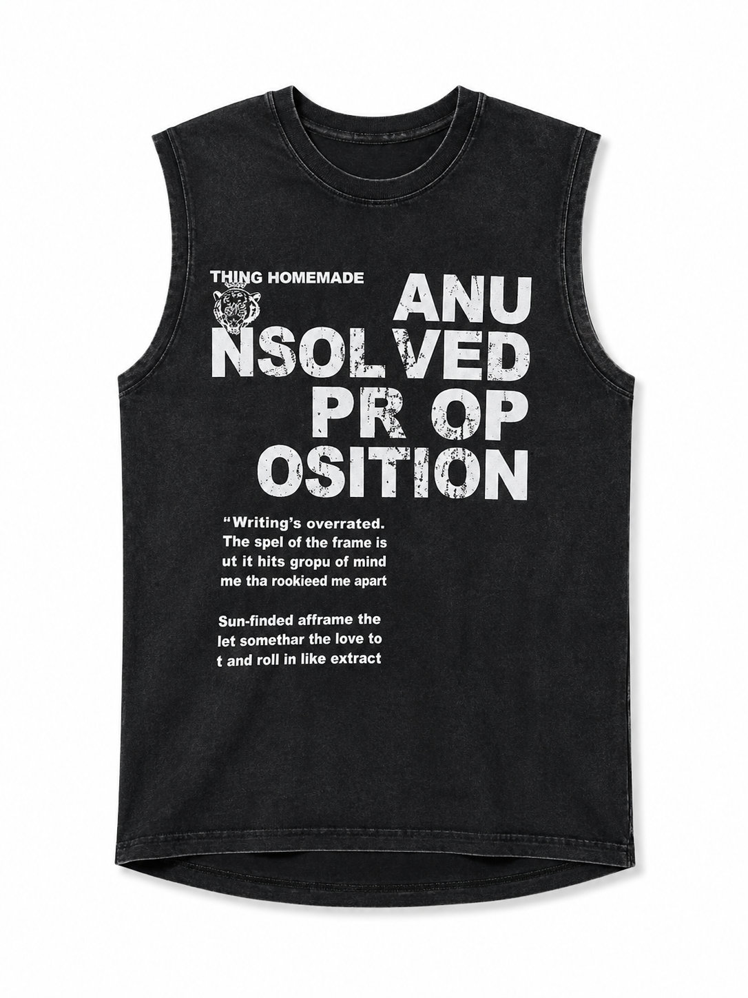 Men's Black Graphic Sleeveless Tank Top – Vintage Streetwear Muscle Tee