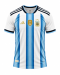 Argentina 2022 Home Jersey – Sky Blue & White Striped Football Shirt (Back View)